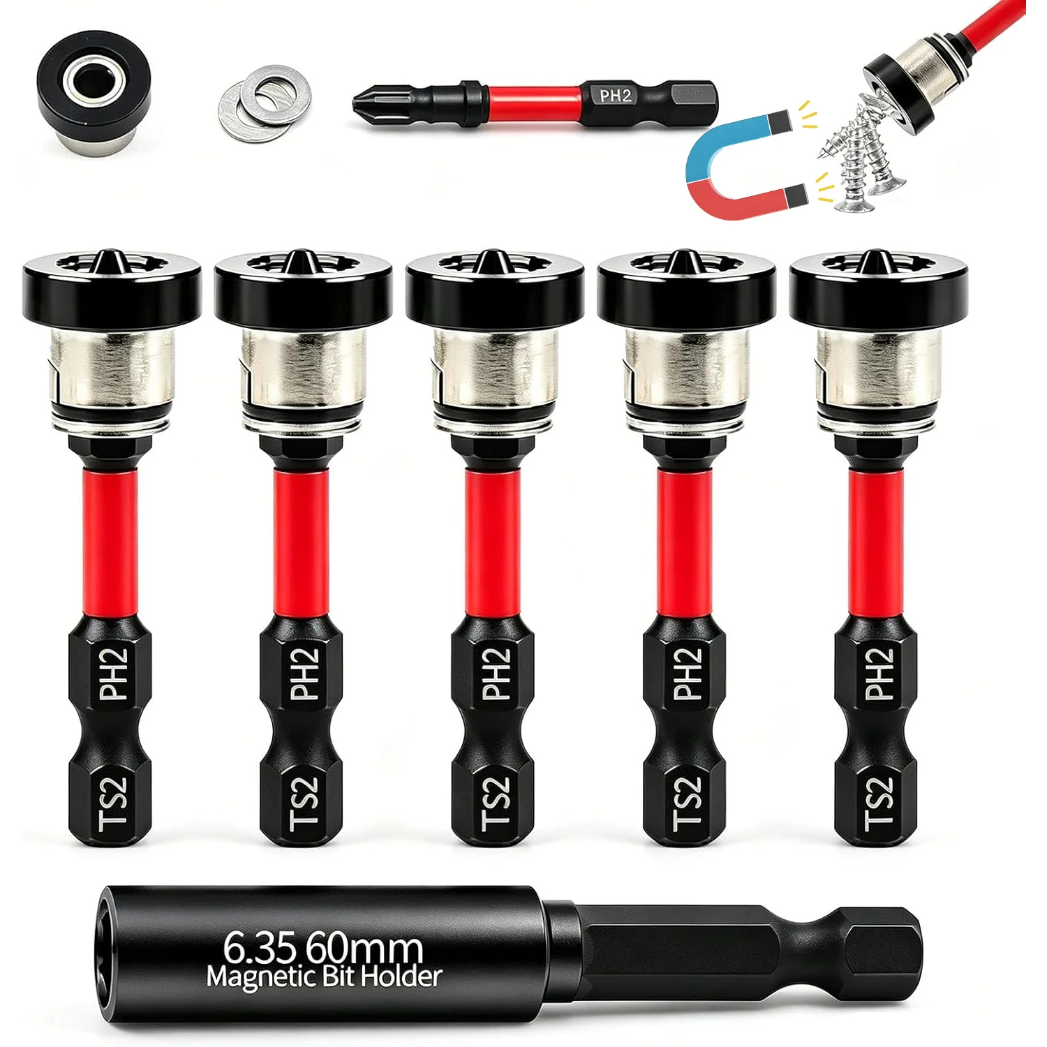 Drywall Screwdriver Bits Magnetic Positioning 1/4