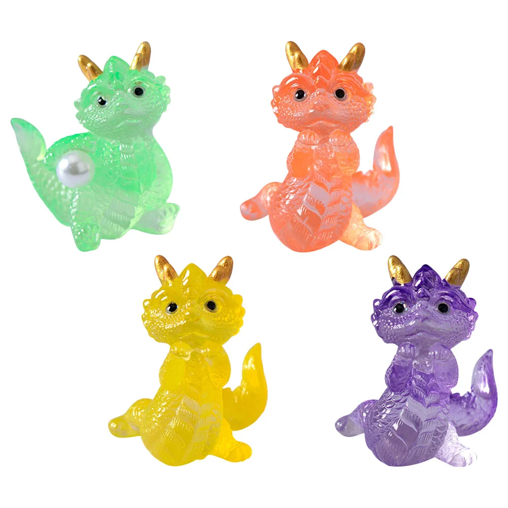 

4 Pcs Miniature Dragon Figurines Adornments Cute Tiny Animals Models Landscape nament Reusable Safe Office