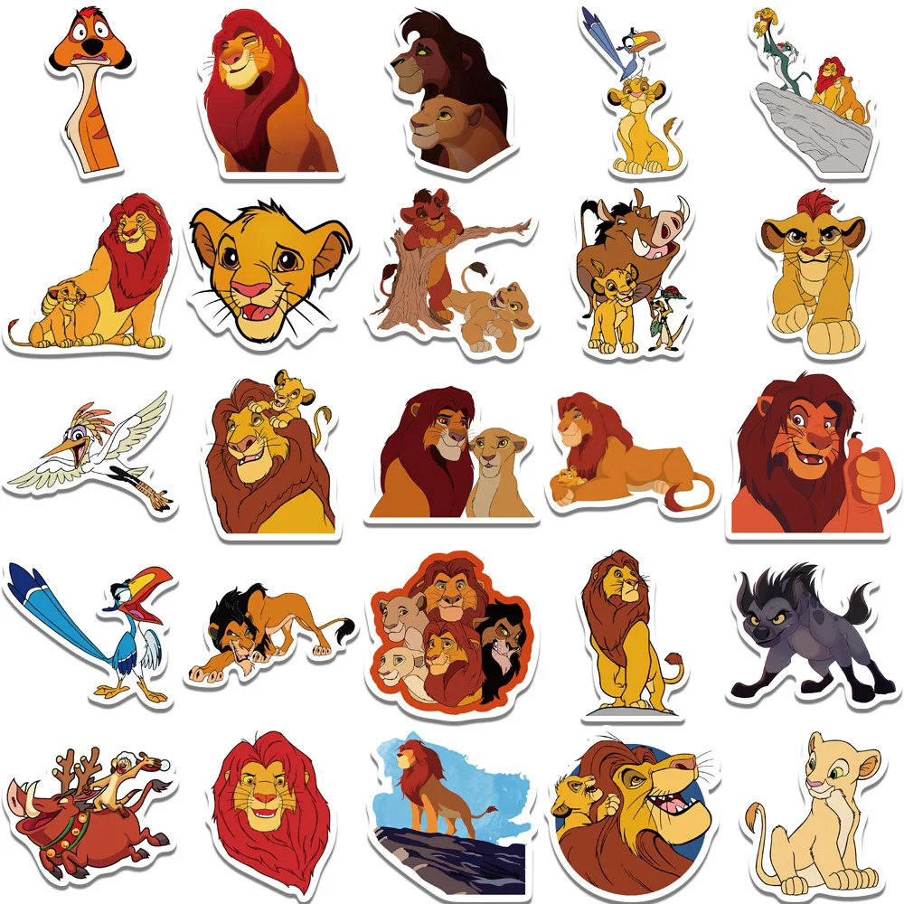 10/30/50 pçs disney o rei leão simba adesivos dos desenhos animados  graffiti decalques para crianças portátil bagagem scrapbook adesivo pvc à  prova dwaterproof água / Brinquedos clássicos, image size:1000x1000