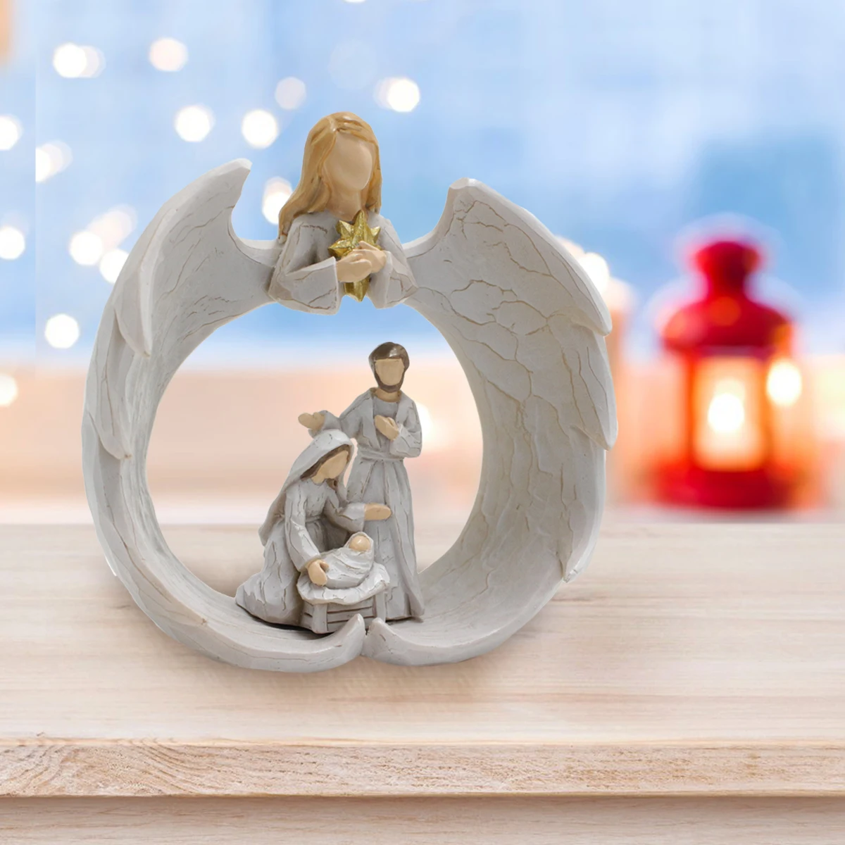 1 angel religious ornament resin handicraft, angel statue suitable for various environments, including desks, shelves, or center