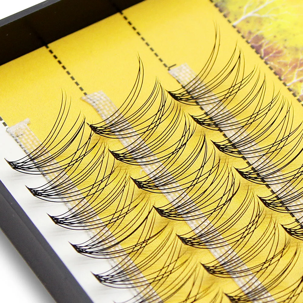 Big Capacity 60 Bundles 10D Silk Eyelash Extensions 0.1mm Thickness True Mink Cluster Eyelashes Individual Lashes Natural Style