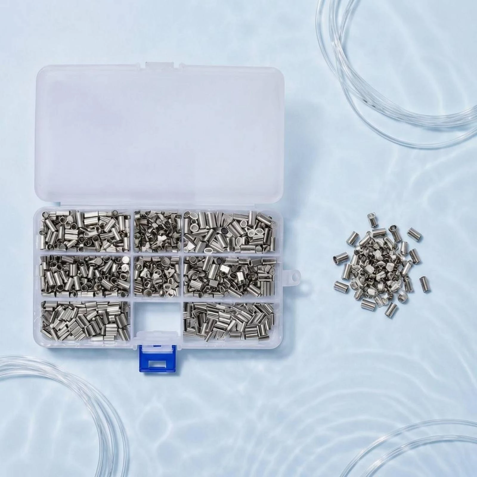 600 Pieces Fishing Line Crimp Tube Corrosion-Resistant Aluminum Crimp Sleeve Leader Sleeve Burrsmooth-Edged Wire Connector