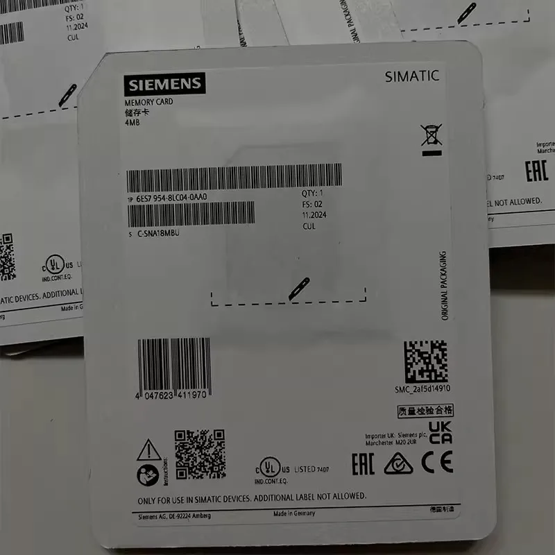 Tarjeta de memoria Siemens S7-1200 6ES7954-8LC03-0AA0/4MB 8LE03-0AA0/12MB 8LF03-0AA0/24MB 8LL03-0AA0/256MB 8LP03-0AA0/2GB 6RX1800-0AS01