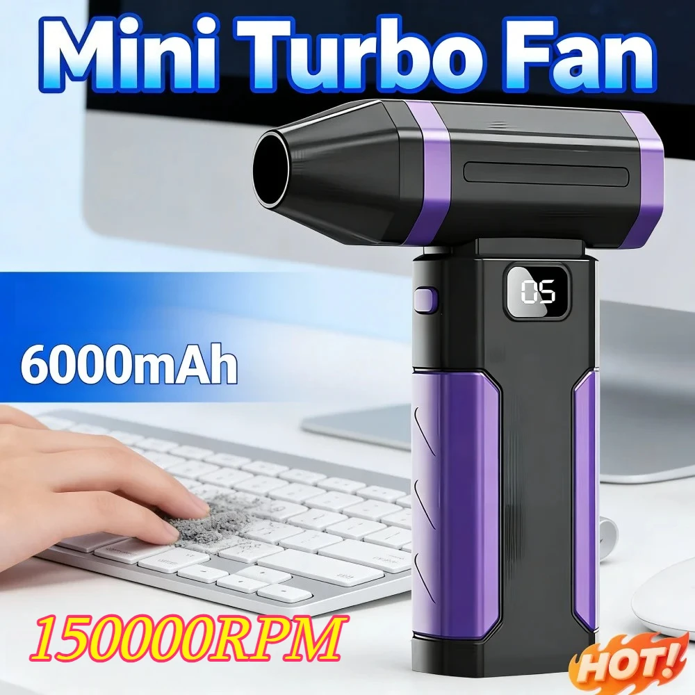 150000RPM Turbofan Jet Fan 6000mAh Brushless Motor Handheld Snow Blower Duct Violent Wind Portable Type-C X8 Turbo Air Blower