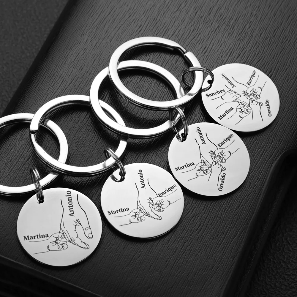 Personalisierter Schlüsselanhänger mit individuellem Namen, Vatertag, Muttertag, Papa, Mama, Schlüsselanhänger, Ringe für Auto, Anhänger, Liebesgeschenke P026S – Detail 5