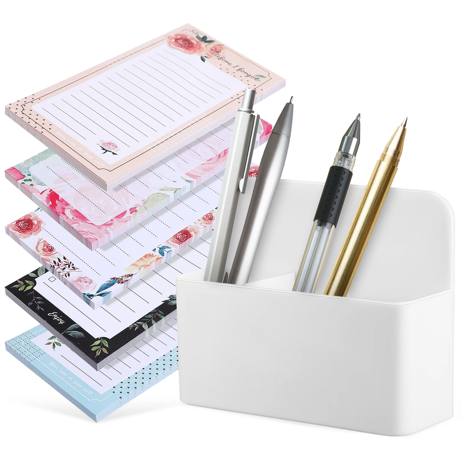 

1 set Magnetic Notepads Pen Holder Small Fall Paper Practical Use Long Term Requirements Bright Daily Work