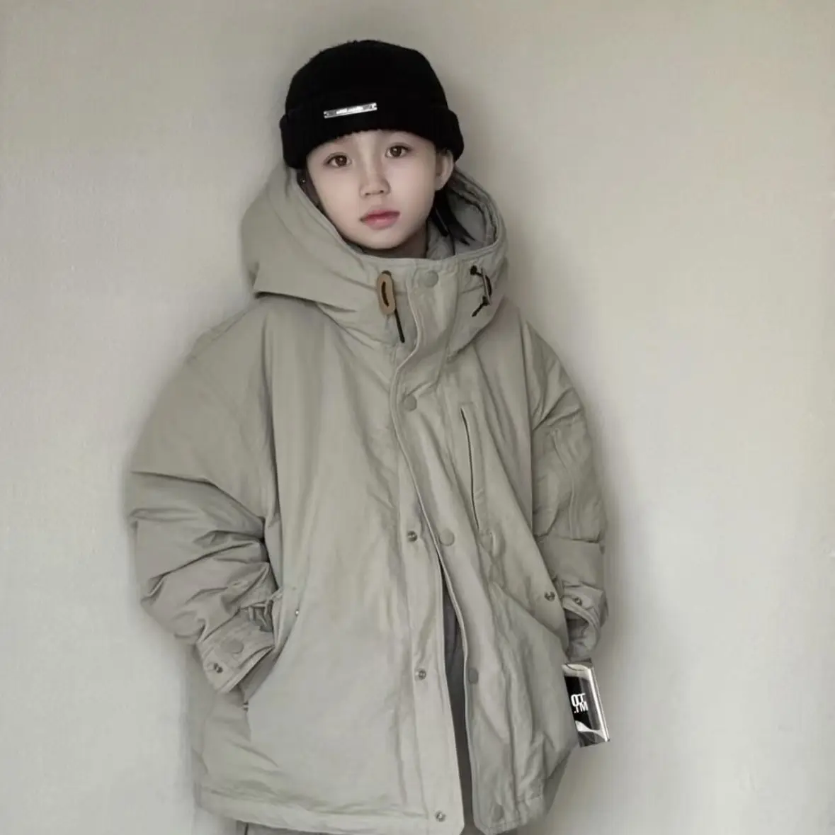 

Winter Children Boys Parkas Hooded Thicken Warm Kids Babys Boys Outerwears Coats Loose Plush Velvet Toddler Little Boys Jackets