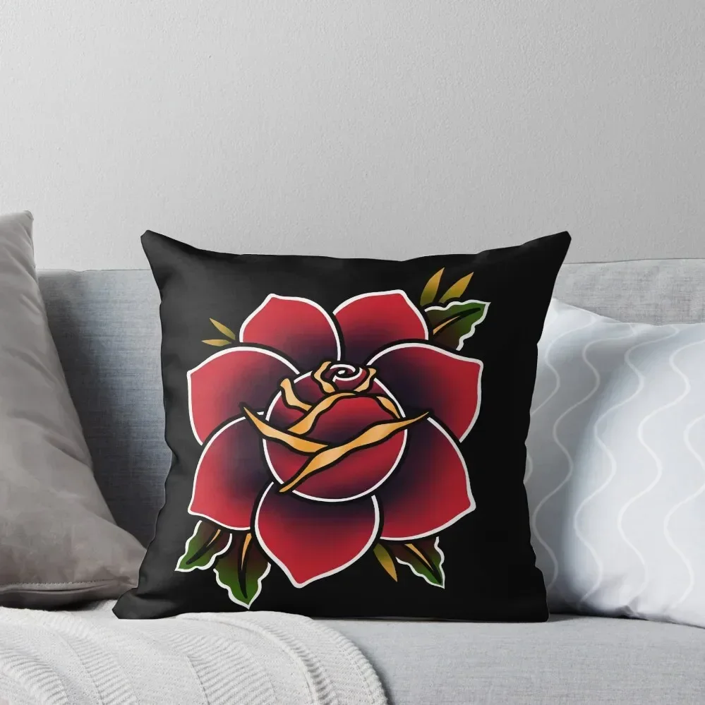 Red Rose Tattoo American Traditional Throw Pillow Christmas Pillowcase Sofa Cushion Decorative Cushion Cover pillow