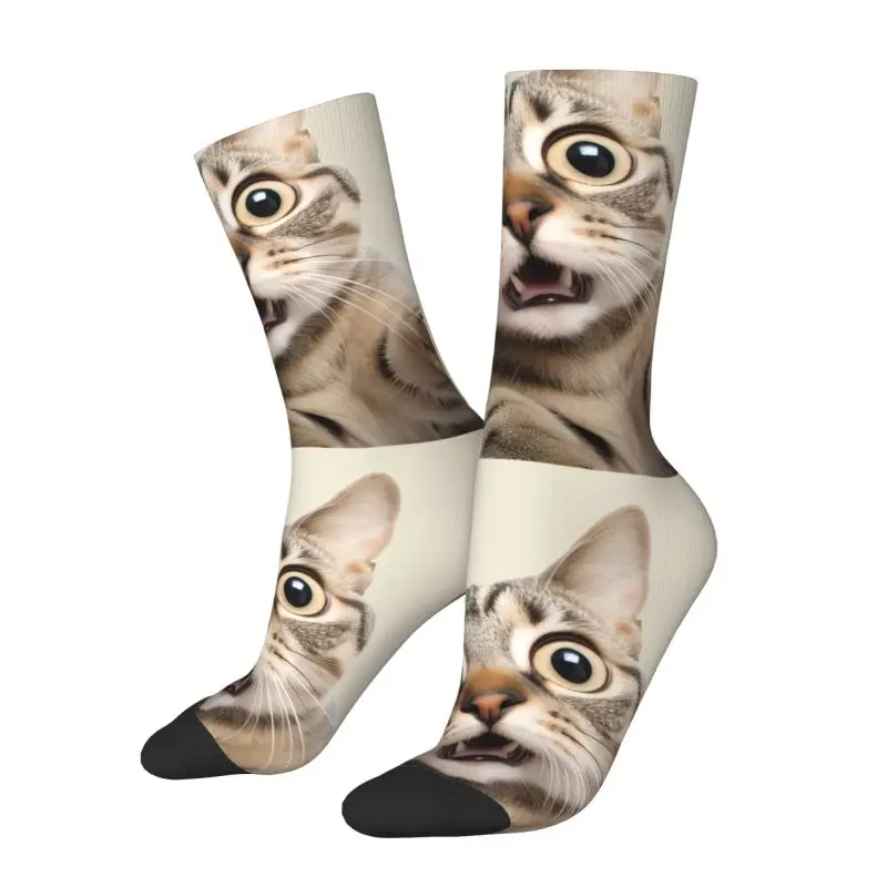 

Custom Cute Cat Dress Socks Mens Womens Warm Fashion Crew Socks