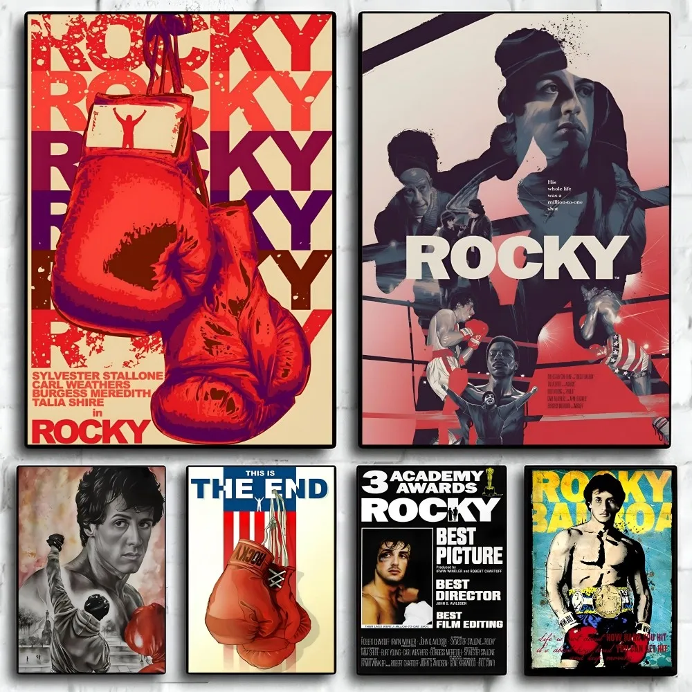 1PC Rocky Poster Self-adhesive Art Waterproof Paper Sticker Coffee House Bar Room Wall Decor