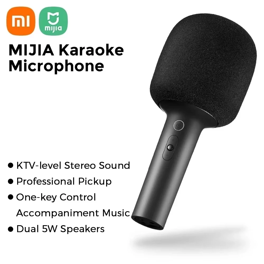 ميكروفون Xiaomi Mijia K-Song لاسلكي بلوتوث 5.1 DSP إلغاء الضوضاء تأثير صوت ستيريو ثنائي مزدوج مع 9 أنواع صوت