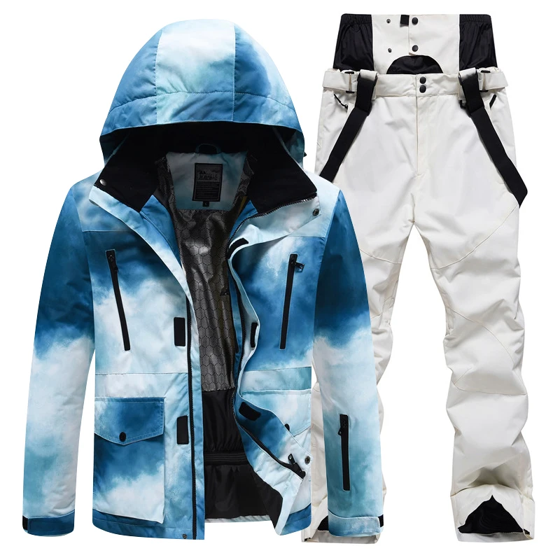 -30 ℃ men's and women's skiing suit windproof and waterproof skiing suit Outdoor and indoor winter warmth preservation