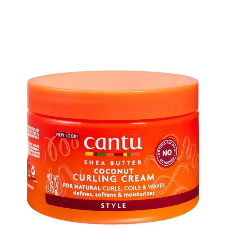 

Original New Look Cantu Shea Butter Hair Coconut Curling Cream 12OZ 340g Natural Defines Moisturizes Help Stergthen Strands