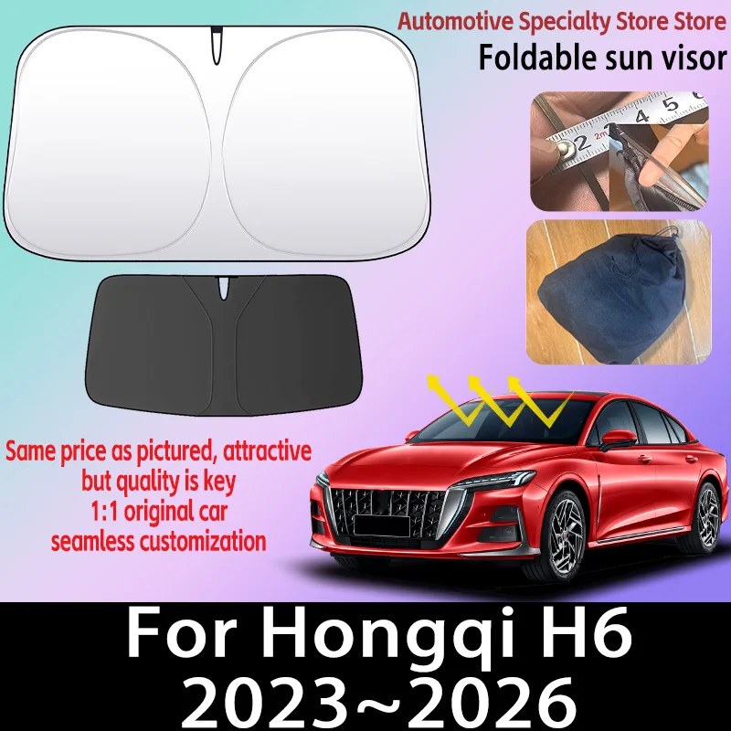 

Для Hongqi H6 2023 ~ 2026 2025 2024 солнцезащитный козырек на лобовое стекло, складной козырек, УФ-защита, солнцезащитный козырек, занавеска для конфиденциальности, автомобильные аксессуары