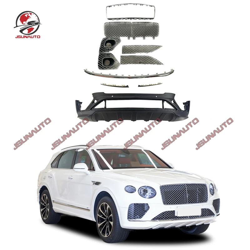 

Upgrade To OE Style Front Bumper Lip Grille Body Kit For Bentley Bentayga 20-23 Black Silver Front Grill Part