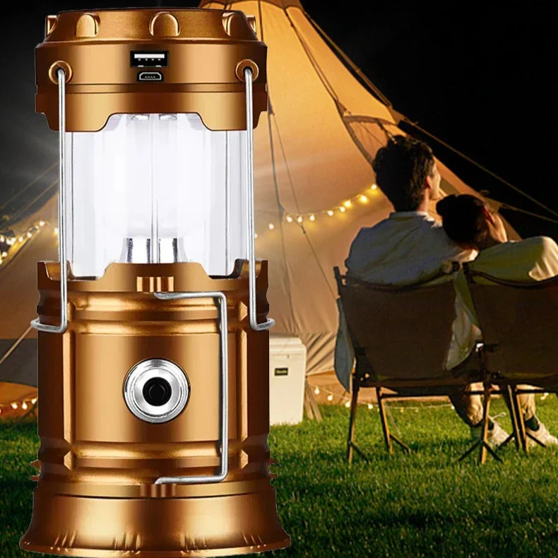 Solar Multifunctional Portable Camping Light Outdoor Emergency Tent Light Creative Lighting Street Stall Camping Light