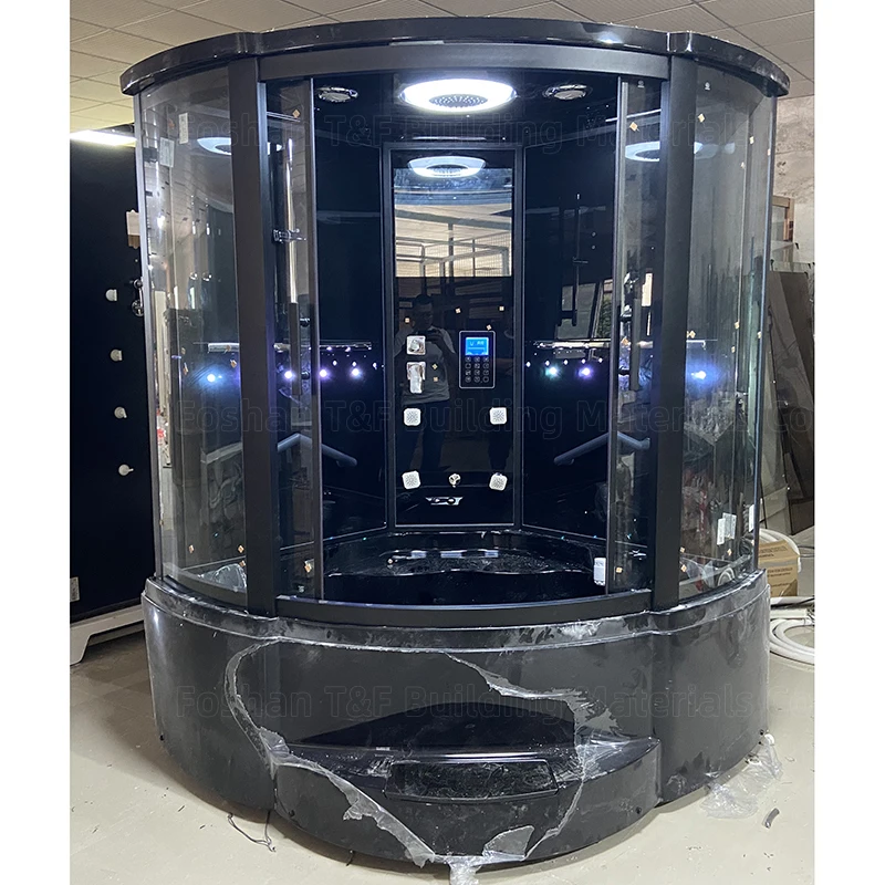 

Black Aluminum Frame Massage Bath Shower Sauna Enclosure Shower Room Cabin