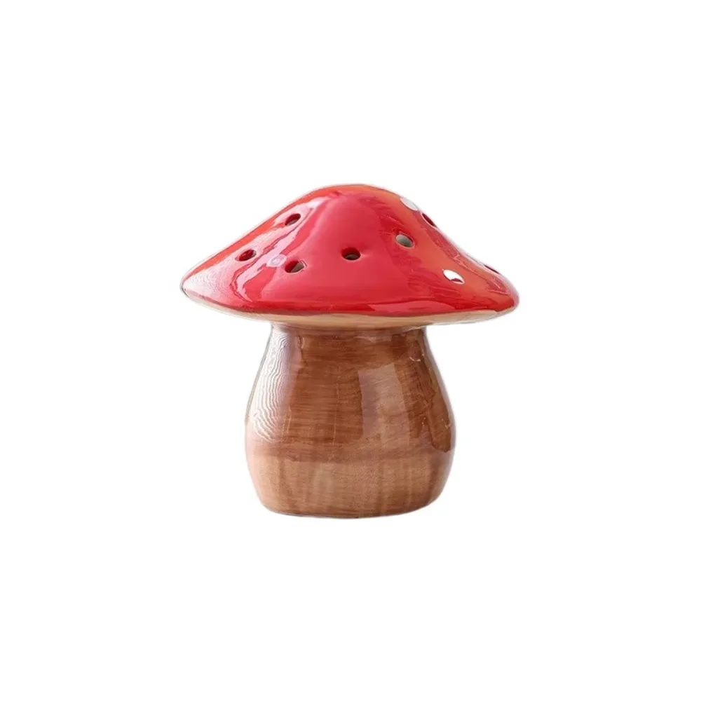 

Eye-Friendly Ceramic Mushroom Night Light Energy Efficient Flat Bottom Cute Mushroom Lamp Ornament Soft Glow