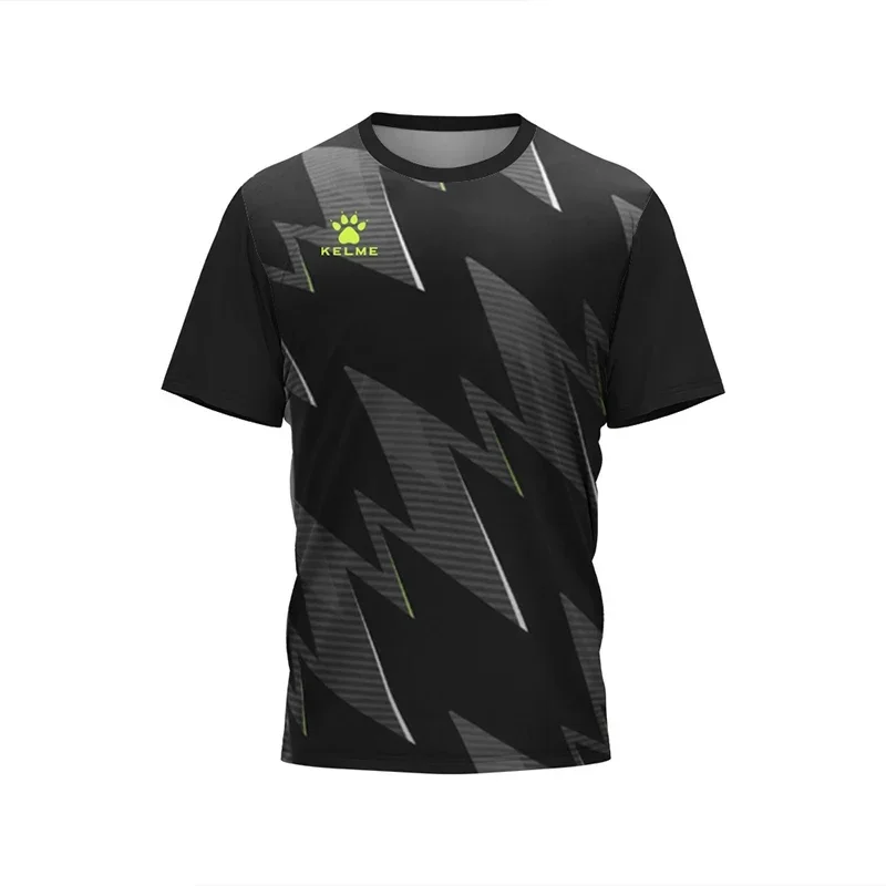 New Summer 2024 Kelme Sports Shirt Men\'s Tennis Training Wear Comfortable Breathable Plus-size Quick-drying Top