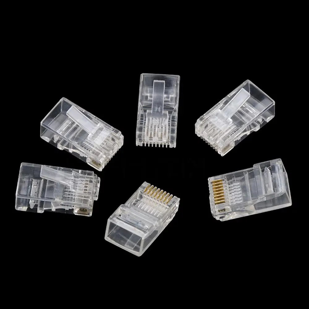 20/50/100 قطعة RJ-45 كابلات إيثرنت وحدة التوصيل موصل الشبكة ل UTP Cat6 Cat5e RJ45 شبكة كابل كريستال رؤساء 8P8C
