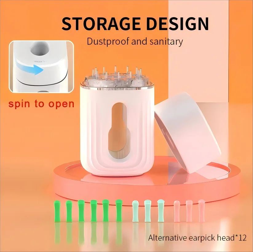 أداة تنظيف مزيل شمع الأذن منظار الأذن مع كاميرا صغيرة USB C شحن مجموعة الرعاية الصحية منظف الأذن البصري الذكي