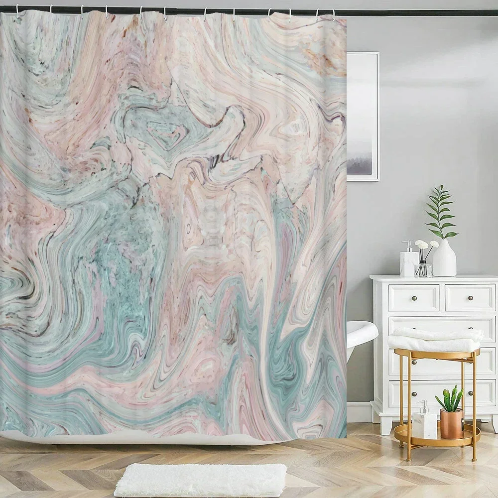 Marble Ripple shower curtain Abstract Striped Waterproof Bath Curtain for Bathroom home Decor polyester fabric bathroom curtain