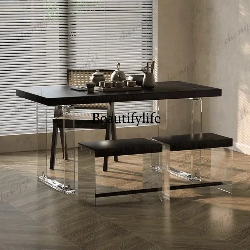 HR Beauty Designer Dining Table Luxury Modern Italian Hotel Lobby Dining Table Organizer Serving Wood Mesas De Jantar Furniture