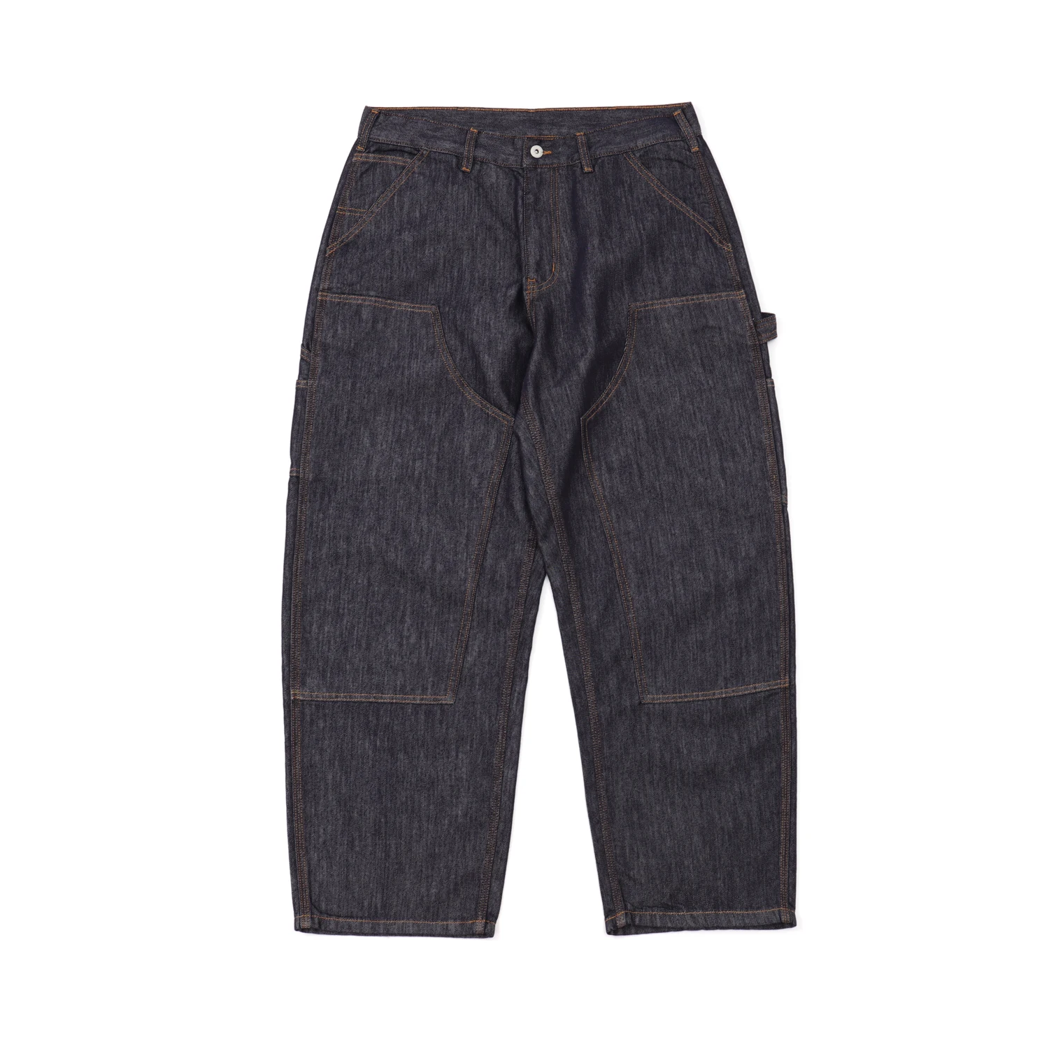 12oz 98% Slub Cotton Japanese Workwear Style 26SS Retro B01 Logger Loose Slight-Taper Straight Washed Men's Denim Jeans (Unisex)