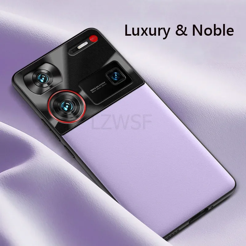 For ZTE Nubia Z60 Ultra Z60Ultra 5G Case Simple Plain Skin Leather Soft ShockProof Back Cover For ZTE Nubia Z50 Ultra Z50Ultra