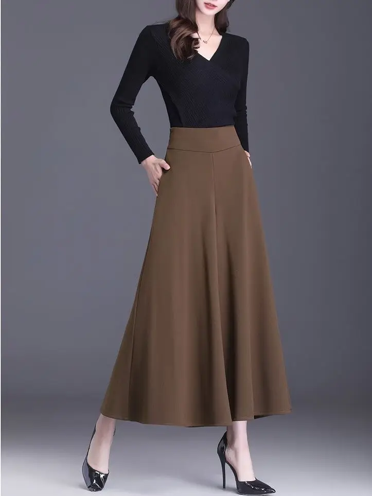 

Fashionable Casual Loose Wide Leg Pants for Women Solid Color Elastic High Waist Pocket, Thin Breathable Straight Leg Pants W39