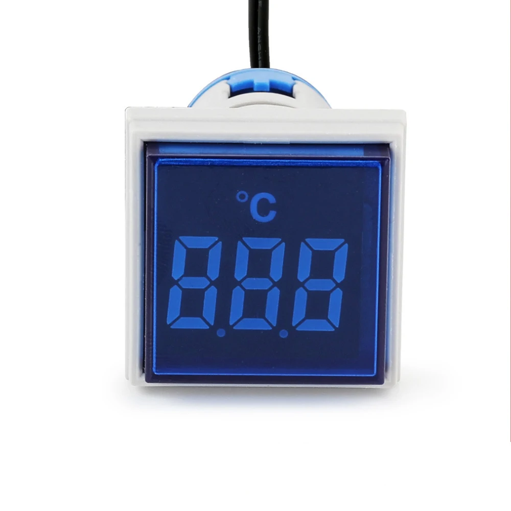 ABILKEEN LED Illuminate Digital Display Signal Indicator Light -20℃~199℃ Square Head Digital Display Thermometer