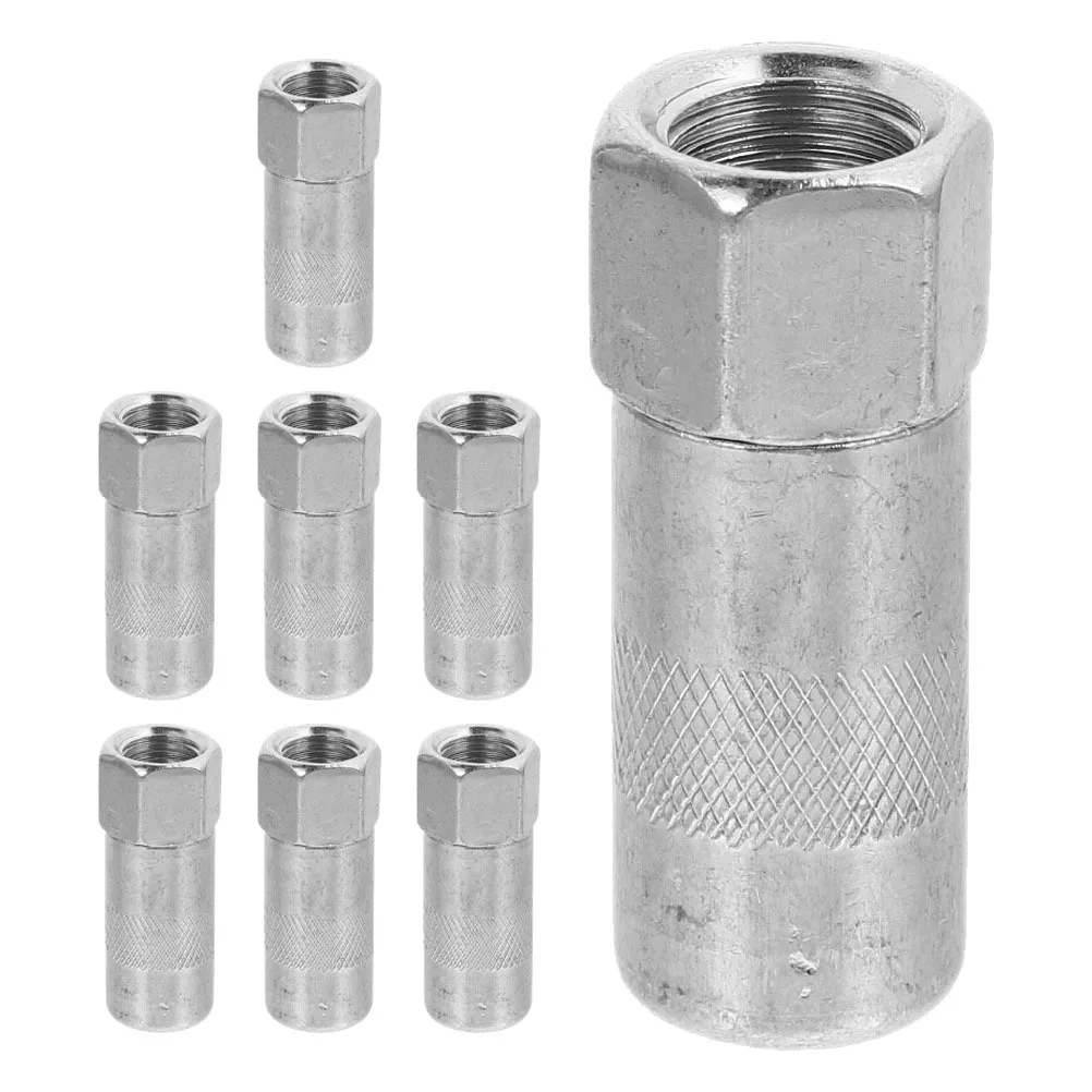 

8Pcs Grease Coupler Metal Flat Nozzle Durable Leak Proof Fitting Replacement Sprayer Connector for Engine Lubrication
