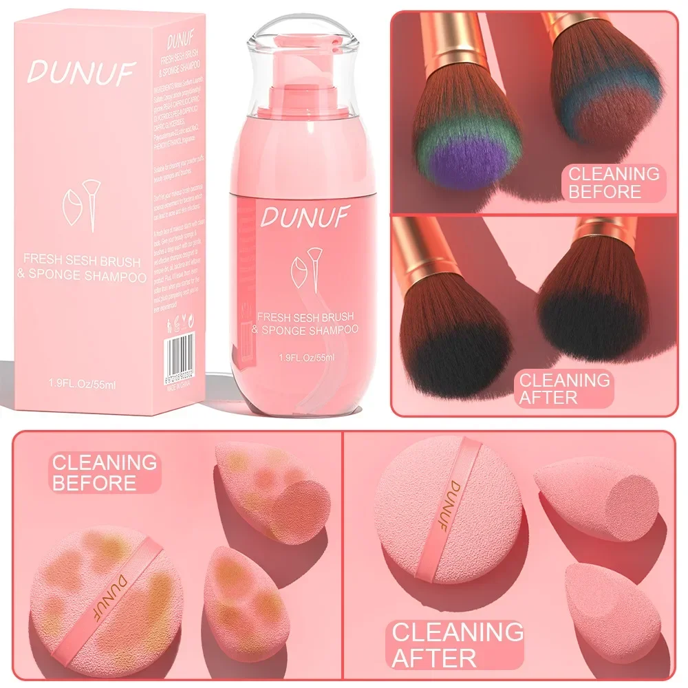 DUNUF-Éponges démaquillantes pour poudre, pinceaux de maquillage, livres liquides, outils cosmétiques, résidus de maquillage, lavage, eau salée, 55ml