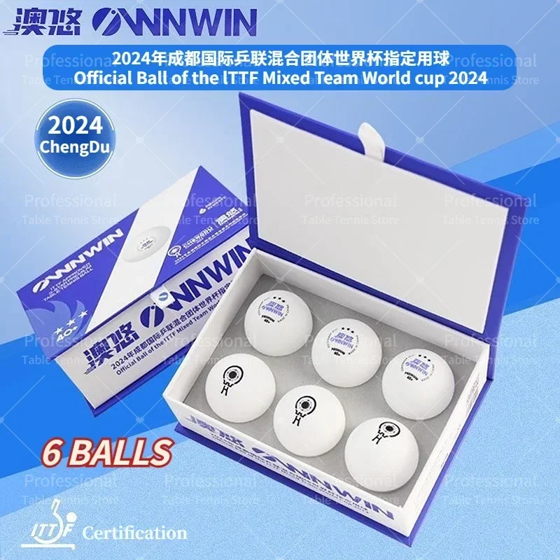 Original Table Tennis Balls 2024 Official Balls of The ITTF Mixed Team World Cup V40+ Ping Pong Balls 3 Star Competition Balls