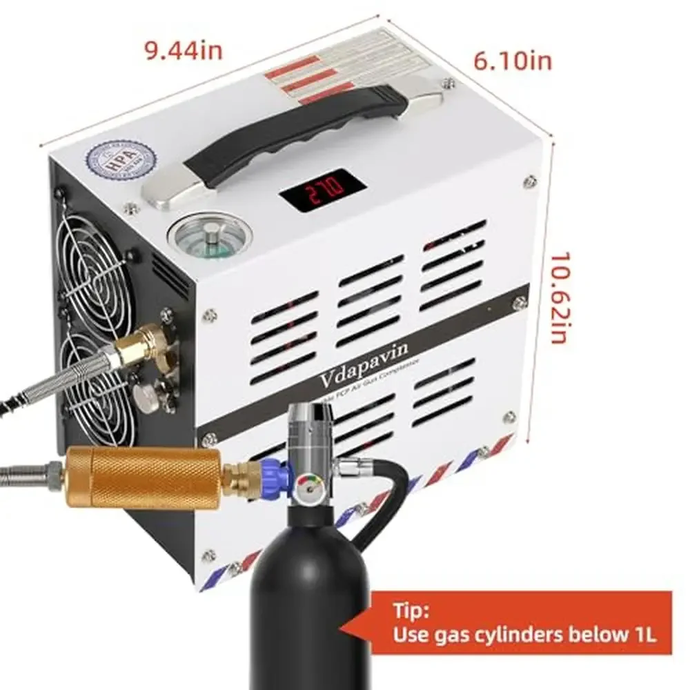 PCP Air Compressor 4500Psi Auto-Stop Lithium-Ion Battery Powered Oil/Water-Free Portable Inflator Fast Speed 3000r/min PCP Air