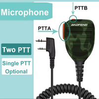 UV-5RH Pro Microphone Speaker for Walkie Talkie DM-1701 UV16 Radio PTT Mic Kenwood Plug 2-Pin Baofeng Walkie Talkie Accessories