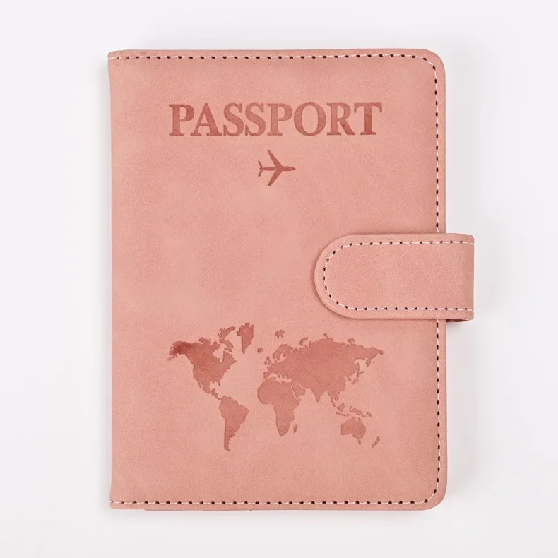 New RFID PU Passport Covers Map Print Passport Holder Flight Ticket Clips ID Bank Credit Card Holder Passport Travel Organizer