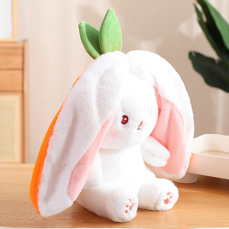 Juguete de peluche de conejo de zanahoria y fresa para niños, juguete creativo de 18cm, con forma de fruta, transformable