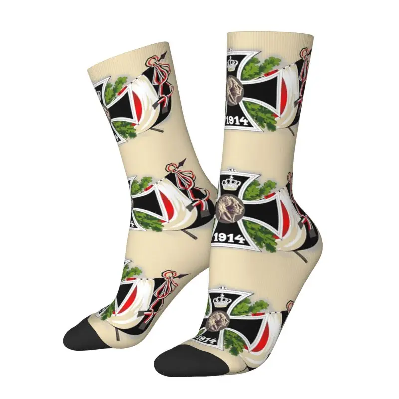 Cute Vintage German Empire Iron Cross Flag Socks Women Men Warm 3D Printed Germany Pride Basketball Sports Socks