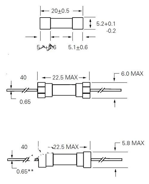 【10PCS】5*20mm Axial Glass Fuse Fast Blow Slow T 250V With Lead Wire 5*20 F1A/2A/3A/3.15A/4A/5A/6.3A/8A/10A-20A The fuse tube