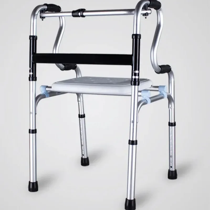 Multi-functional Solid walker for the elderly walking aluminum alloy four-legged crutches walking aids elderly walker