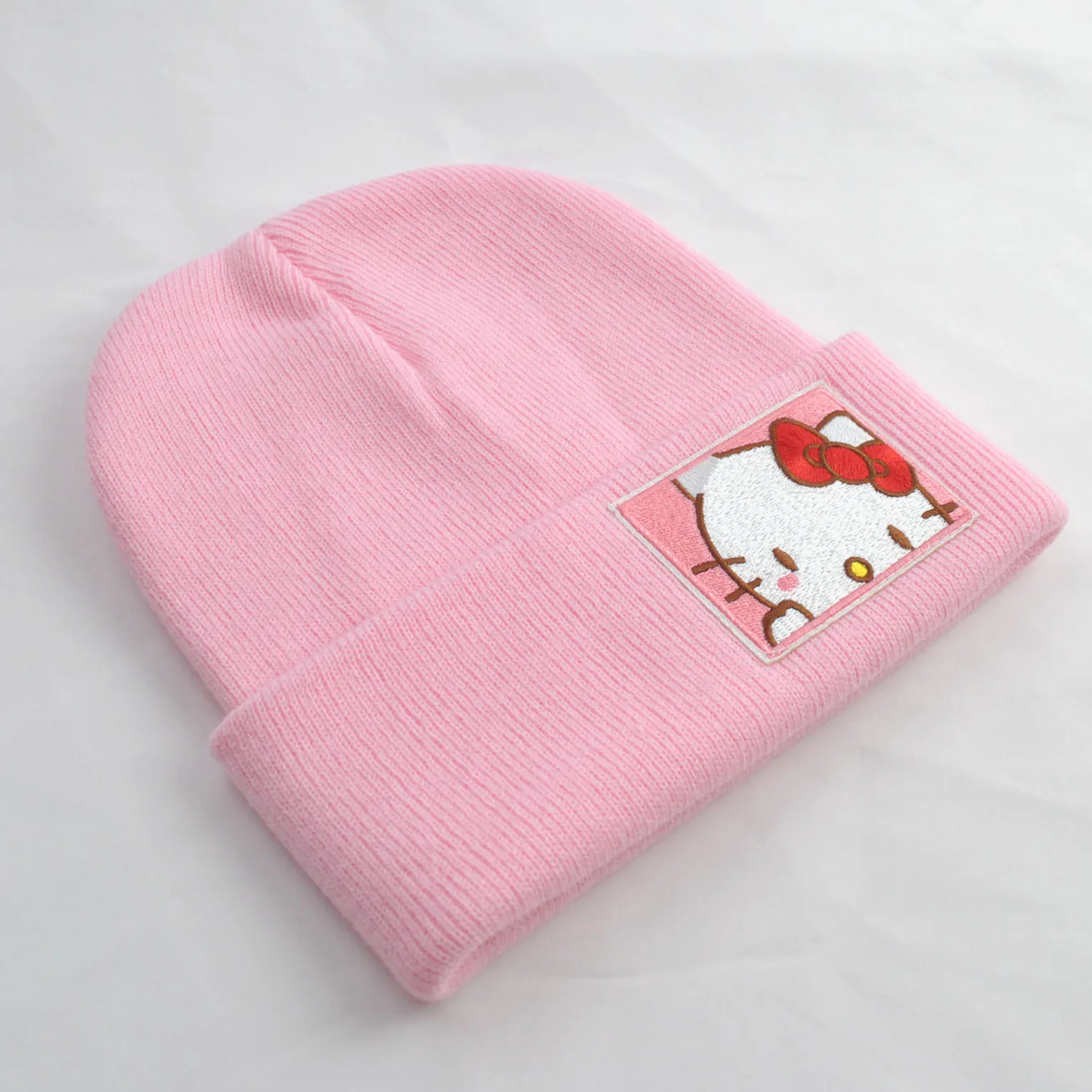 Cinnamoroll-gorro de punto Sanrio para mujer, gorro cálido de dibujos animados, bonito Kuromi My Melody, regalo de Navidad para niña, Invierno