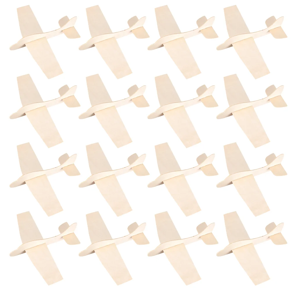 20 Pcs Blank Wood Aircraft Planes Kids Drawing Tool Unpainted Ornament Painting Model