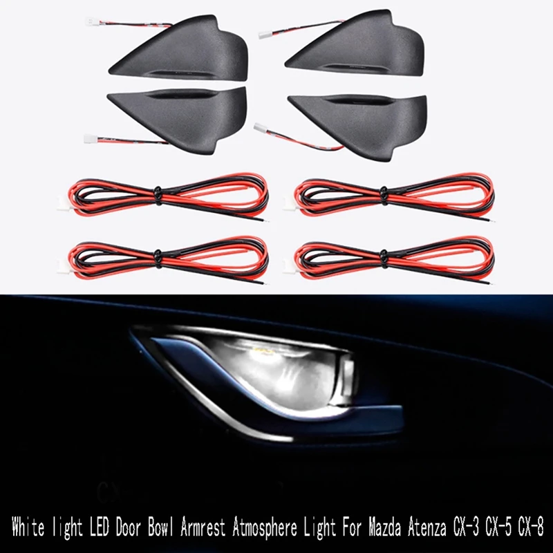 Car LED Door Bowl Armrest Atmosphere Light For Mazda Atenza CX-3 CX-5 CX-8 Door Bowl Handle Frame Light