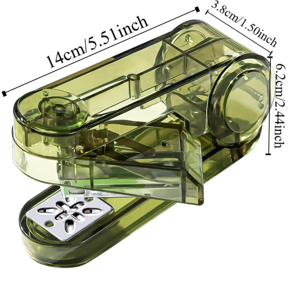 INS Manual 360° Rotatable Stapler Bookbinding Tool Plastic Transparent Stapler Lightweight Portable Paper Stapler Student