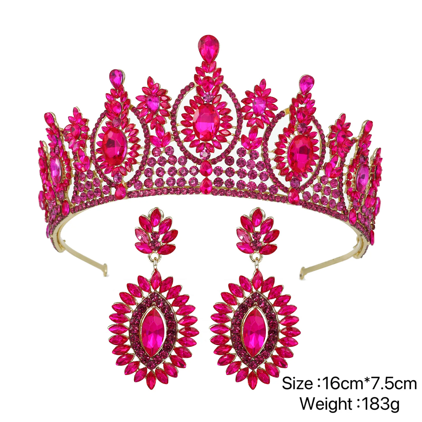 Miss Universe Black Crystal Royal Queen Crowns Set Bridal Tiara Women Pink Wedding Luxury Pageant Diadem Indian Hair Accessories