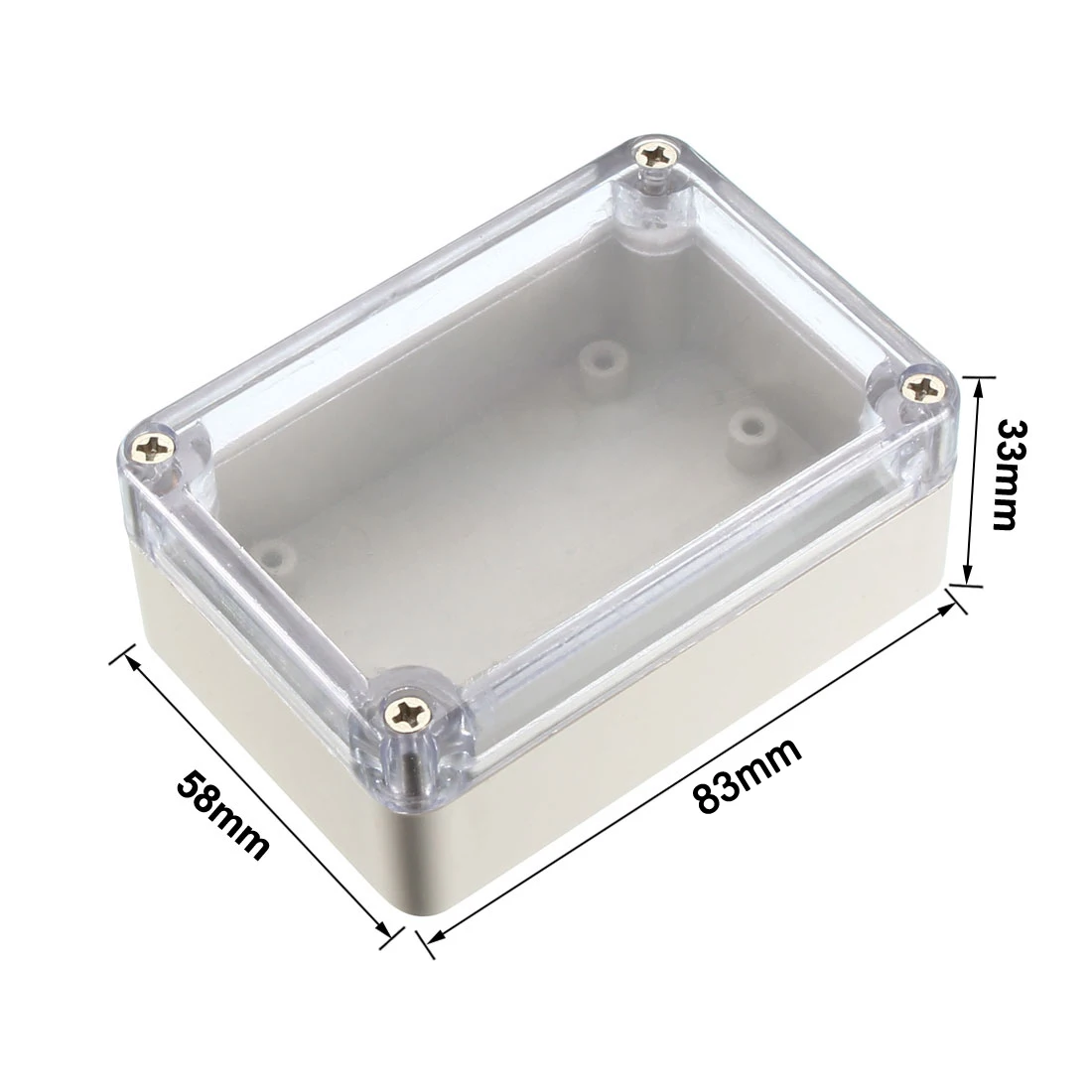 ABS-Projekt-Anschlussdose für Elektrokabel, Outdoor, DIY, versiegeltes IP65, Gehäuse, Kabelbox, 83 x 58 x 33 mm, wasserdichte elektronische Gehäuse