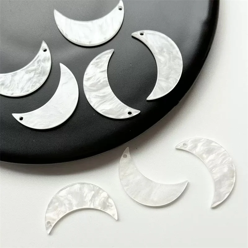 Free shipping 90pcs/lot color print geometry rounds moon shape acrylic beads diy jewelry garment pendant accessory