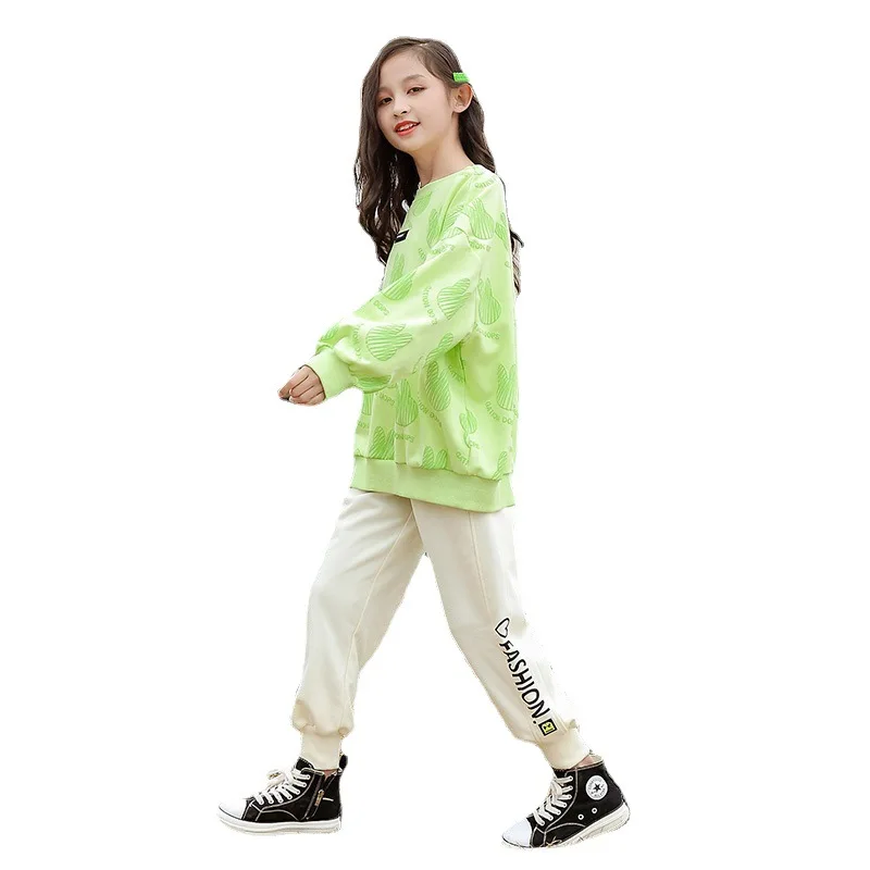 2024 girls clothes autumn winter BUNNY loose sweatshirt hooded + ankle pants leggings toddler teenager child 4 8 9 10 11 12 year