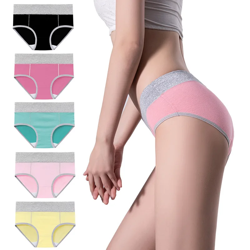 

5PCS Underwear for Women Cotton High Waist Panties Full Coverage Briefs Soft Strech Ladies Breathable Panties-Multi Pack